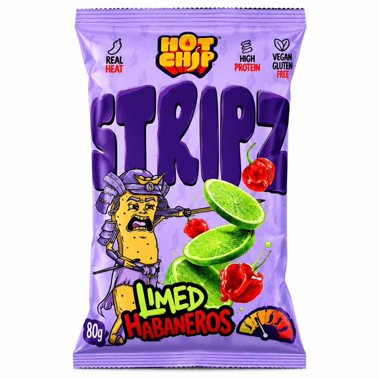 hot chip stripz limed habaneros 80gr