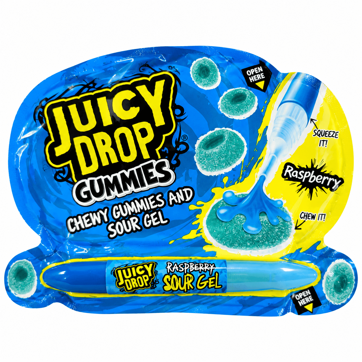 juicy drop gummies raspberry sour gel
