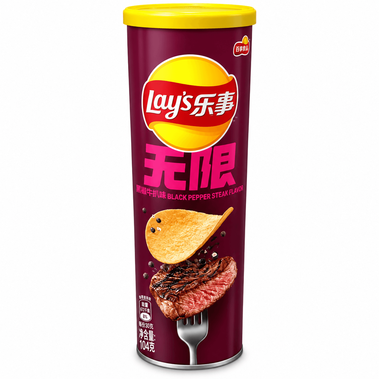 lay's black pepper steak flavor 104gr