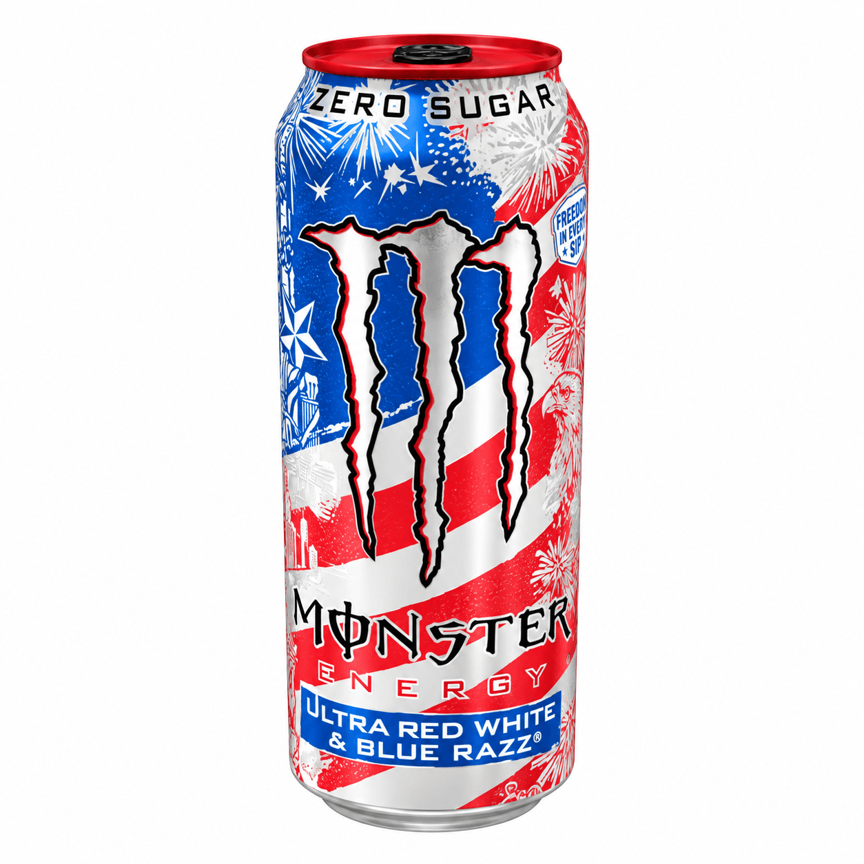 monster ultra red white & blue razz