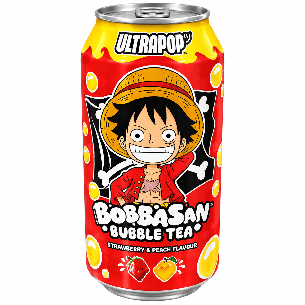 ultrapop bobbasan bubble tea strawberry & peach flavor