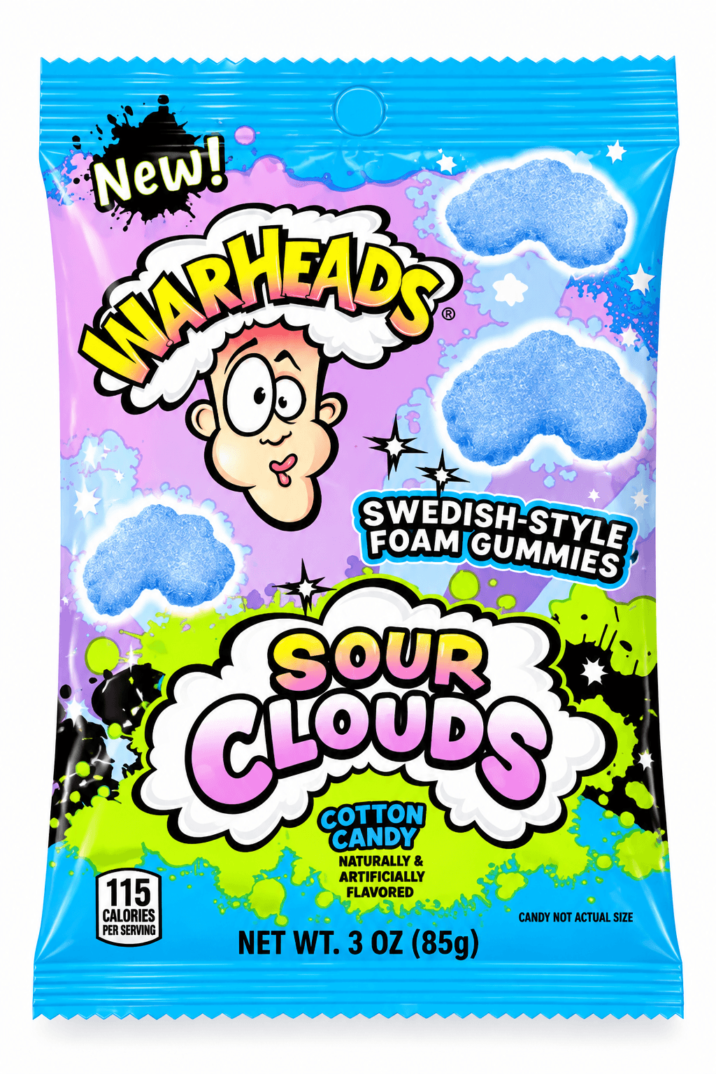 warheads sour clouds cotton candy 85gr.
