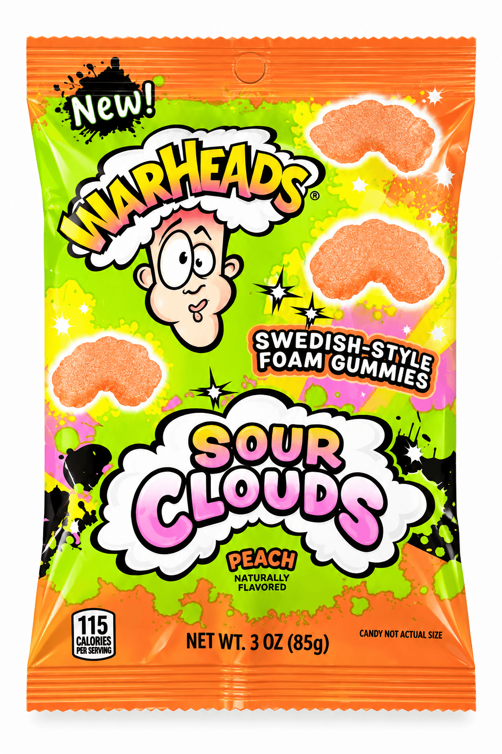 warheads sour clouds peach 85gr
